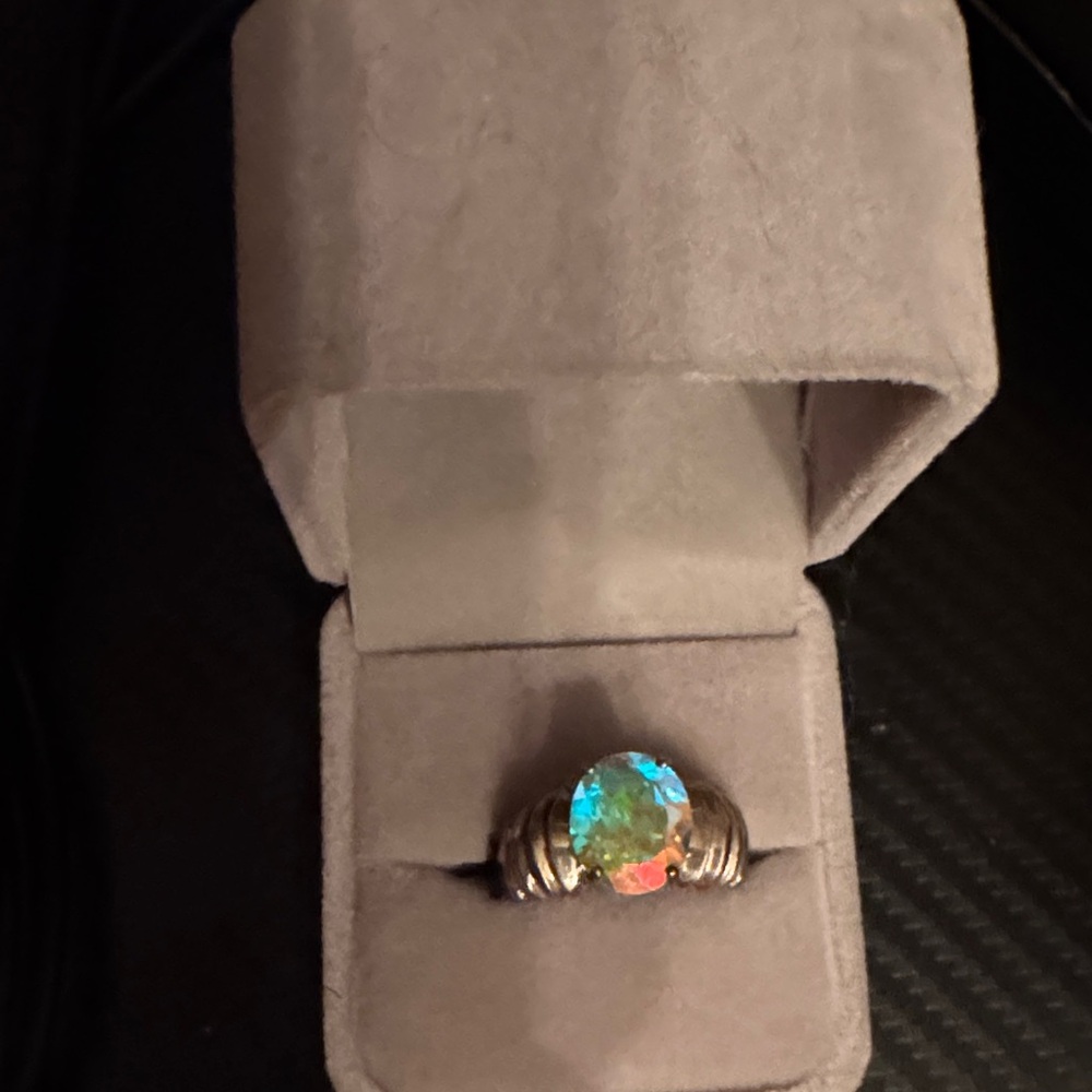 Elegant Silver Opal Ring